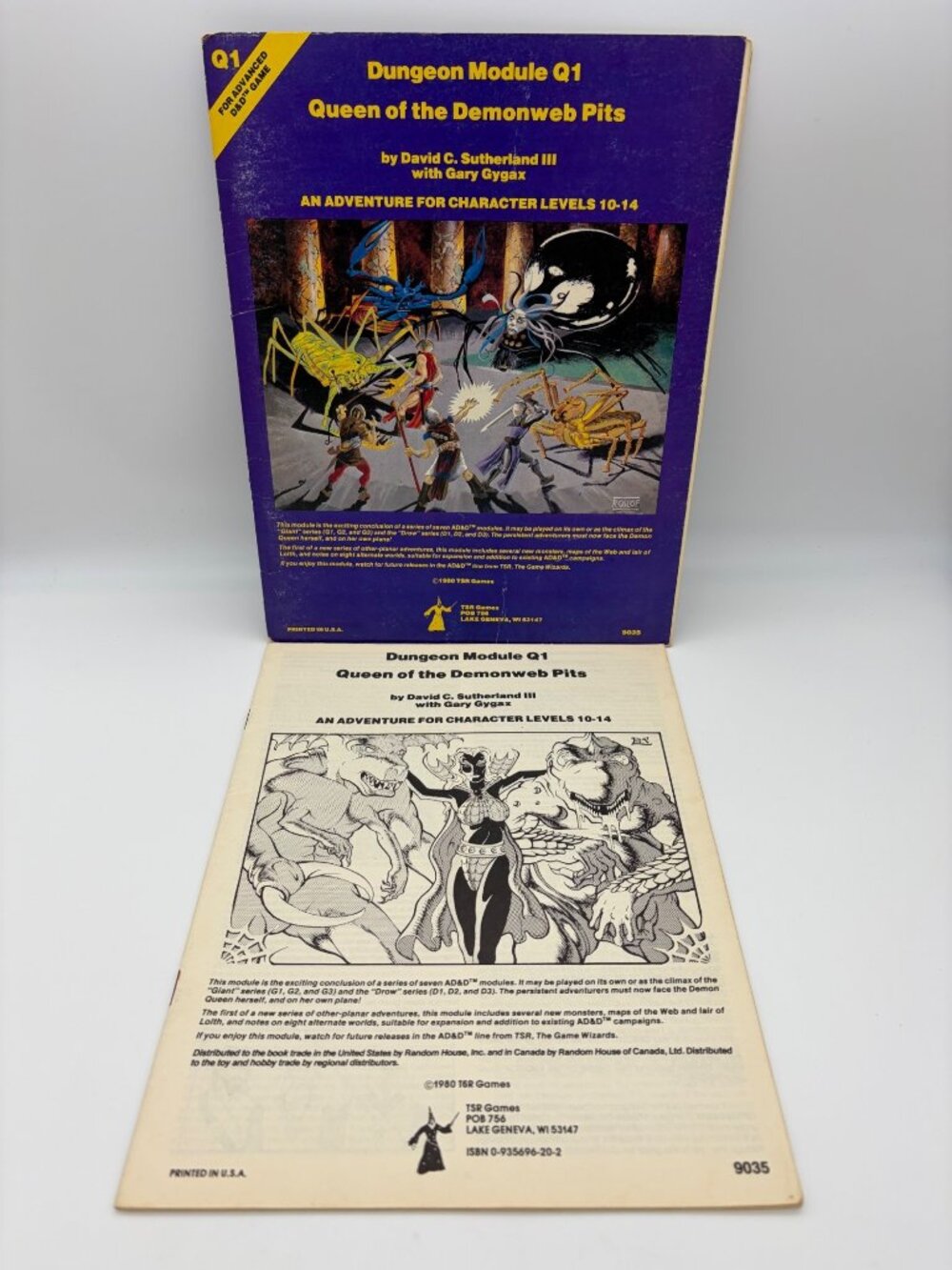 1980 TSR Q1 Queen of the Demonweb Pits AD&D 2nd Print 9035 Gygax Sutherland Game